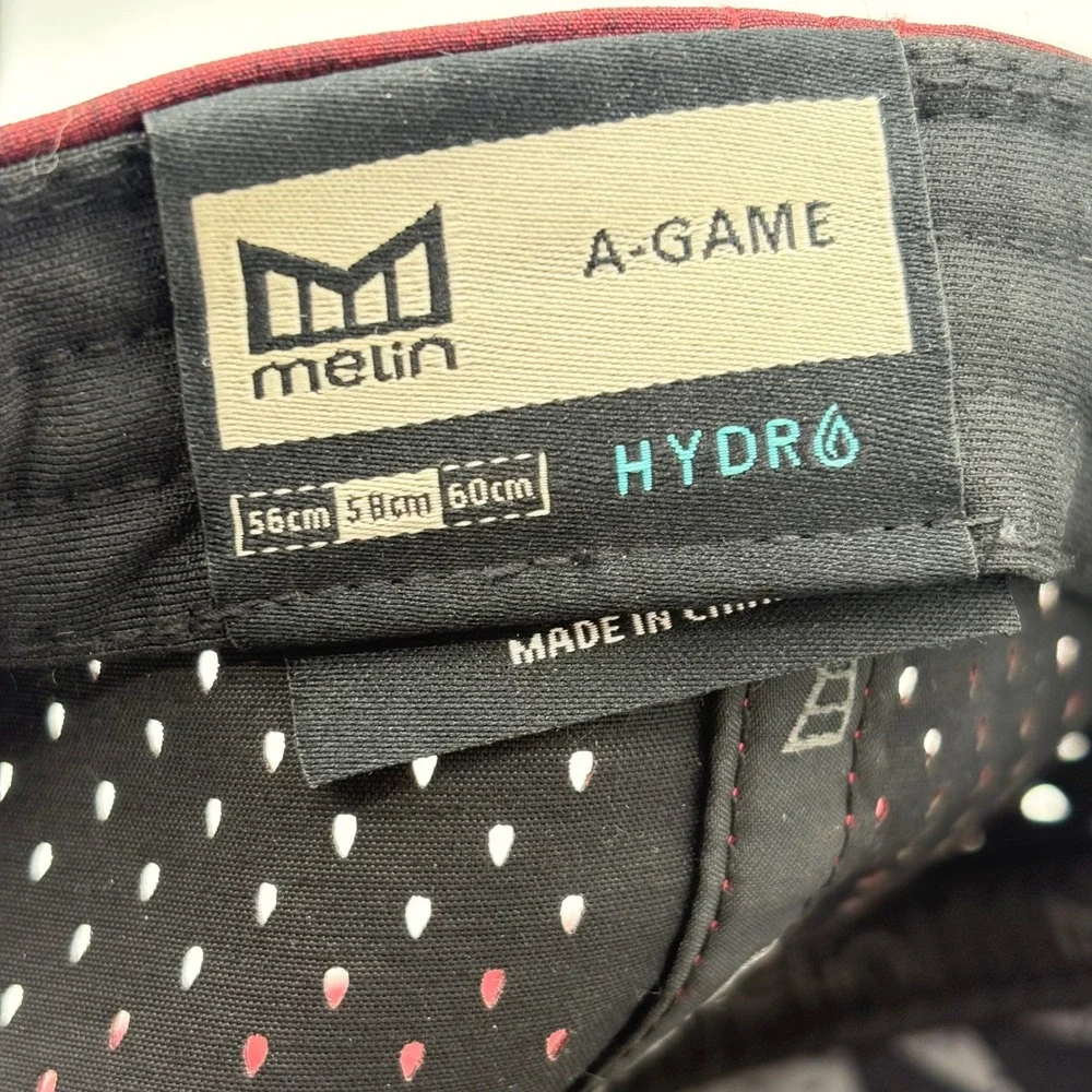 Melin A Game Hydro Snapback 58 CM Hat Men Maroon Heathered Performance Golf - Picture 9 of 10